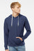 Independent Trading Company SS1000 Mens Icon Loopback Terry Hooded Sweatshirt Hoodie w/ Pouch Pocket Indigo Blue Model Front