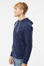 Independent Trading Company SS1000 Mens Icon Loopback Terry Hooded Sweatshirt Hoodie w/ Pouch Pocket Indigo Blue Model Side