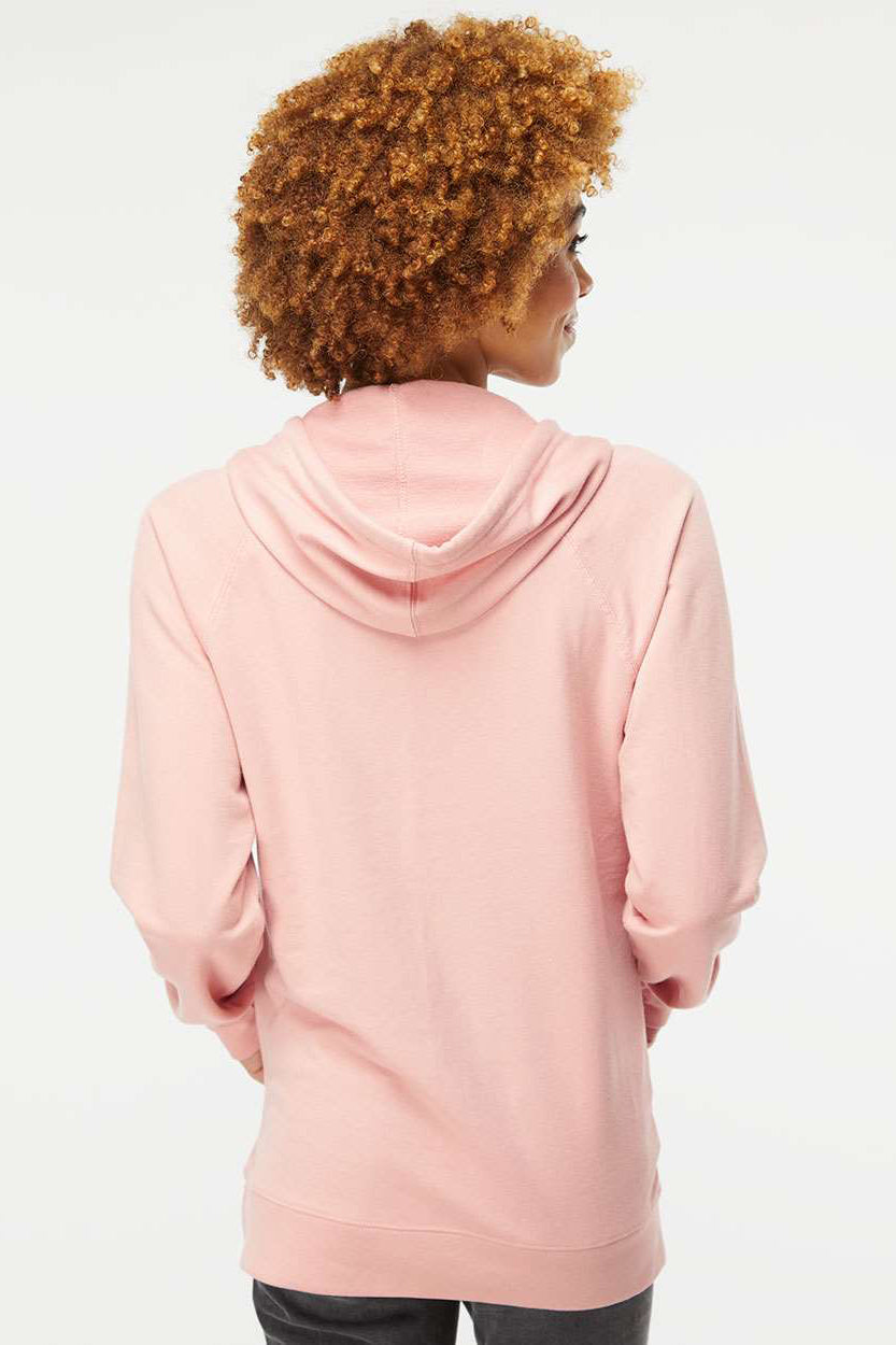 Independent Trading Company SS1000 Mens Icon Loopback Terry Hooded Sweatshirt Hoodie w/ Pouch Pocket Rose Pink Model Back