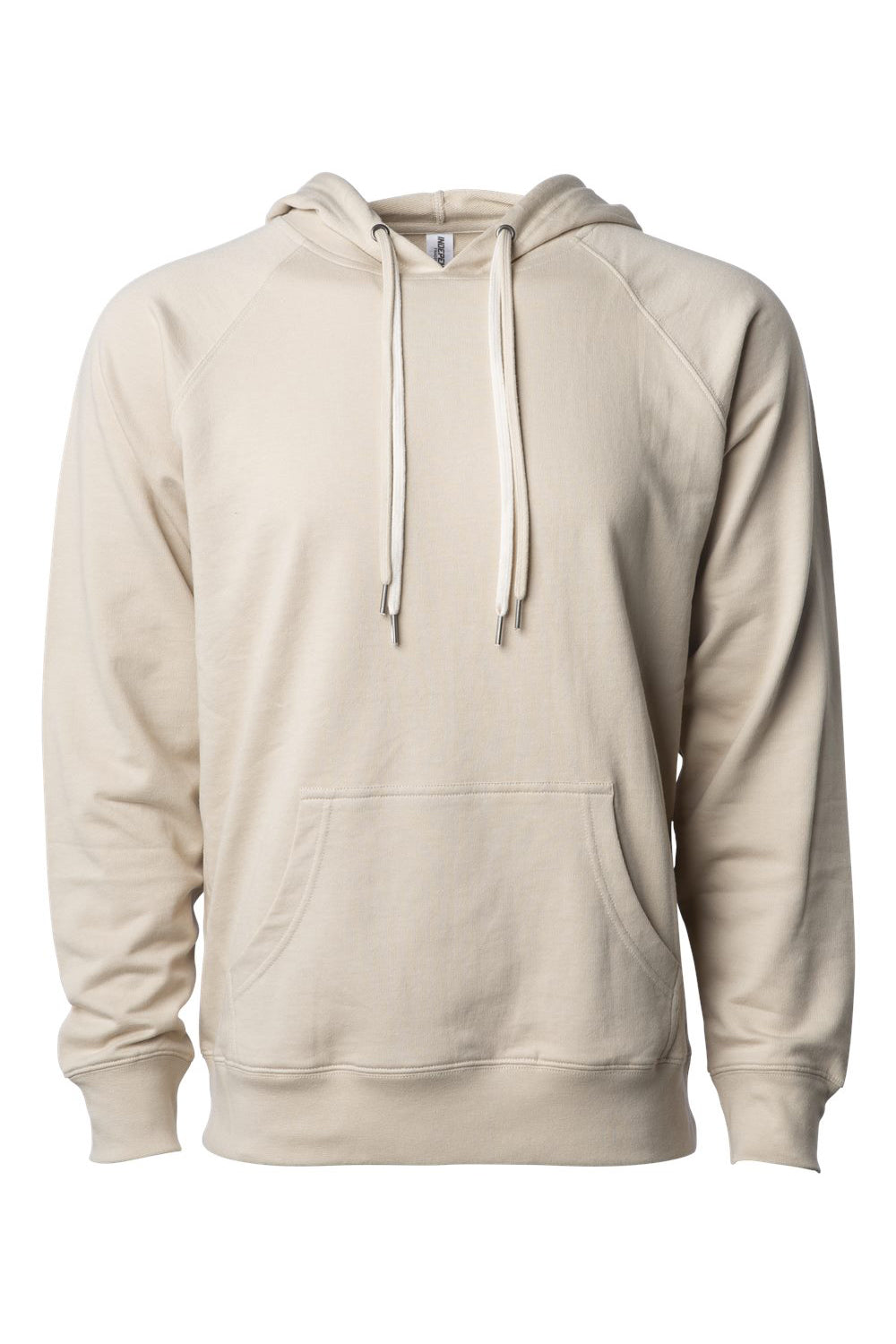 Independent Trading Company SS1000 Mens Icon Loopback Terry Hooded Sweatshirt Hoodie w/ Pouch Pocket Sand Flat Front