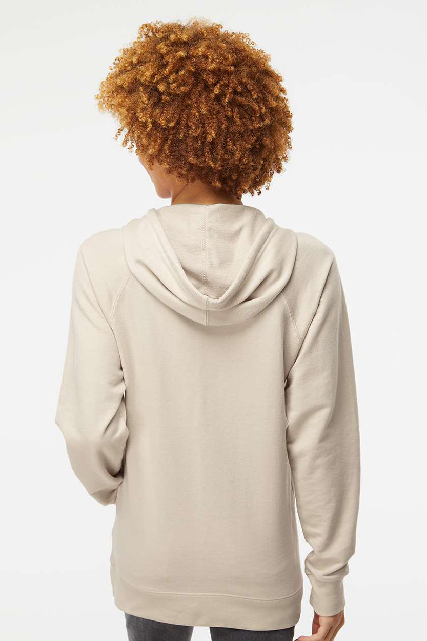 Independent Trading Company SS1000 Mens Icon Loopback Terry Hooded Sweatshirt Hoodie w/ Pouch Pocket Sand Model Back