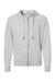 Independent Trading Company SS1000Z Mens Icon Loopback Terry Full Zip Hooded Sweatshirt Hoodie w/ Pockets Heather Grey Flat Front