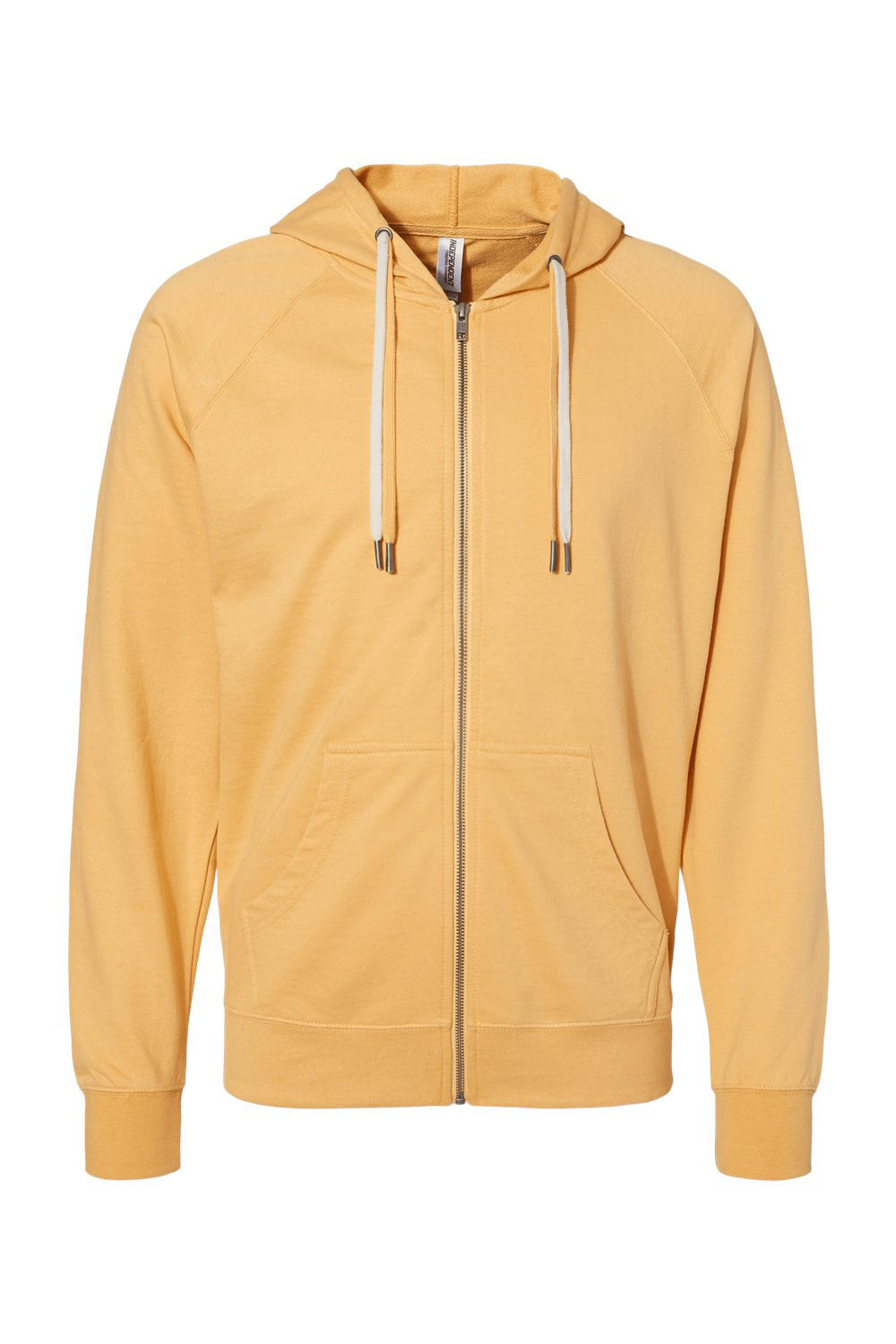 Independent Trading Co. SS1000Z Mens Icon Loopback Terry Full Zip Hooded Sweatshirt Hoodie Harvest Gold Flat Front