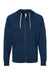 Independent Trading Company SS1000Z Mens Icon Loopback Terry Full Zip Hooded Sweatshirt Hoodie w/ Pockets Indigo Blue Flat Front