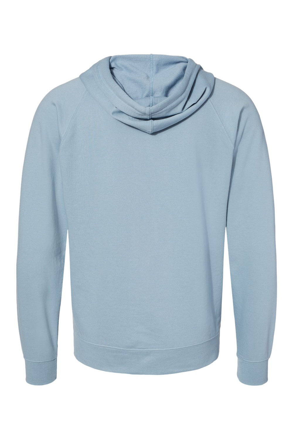 Independent Trading Company SS1000Z Mens Icon Loopback Terry Full Zip Hooded Sweatshirt Hoodie w/ Pockets Misty Blue Flat Back