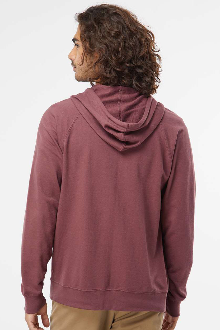 Independent Trading Company SS1000Z Mens Icon Loopback Terry Full Zip Hooded Sweatshirt Hoodie w/ Pockets Port Model Back