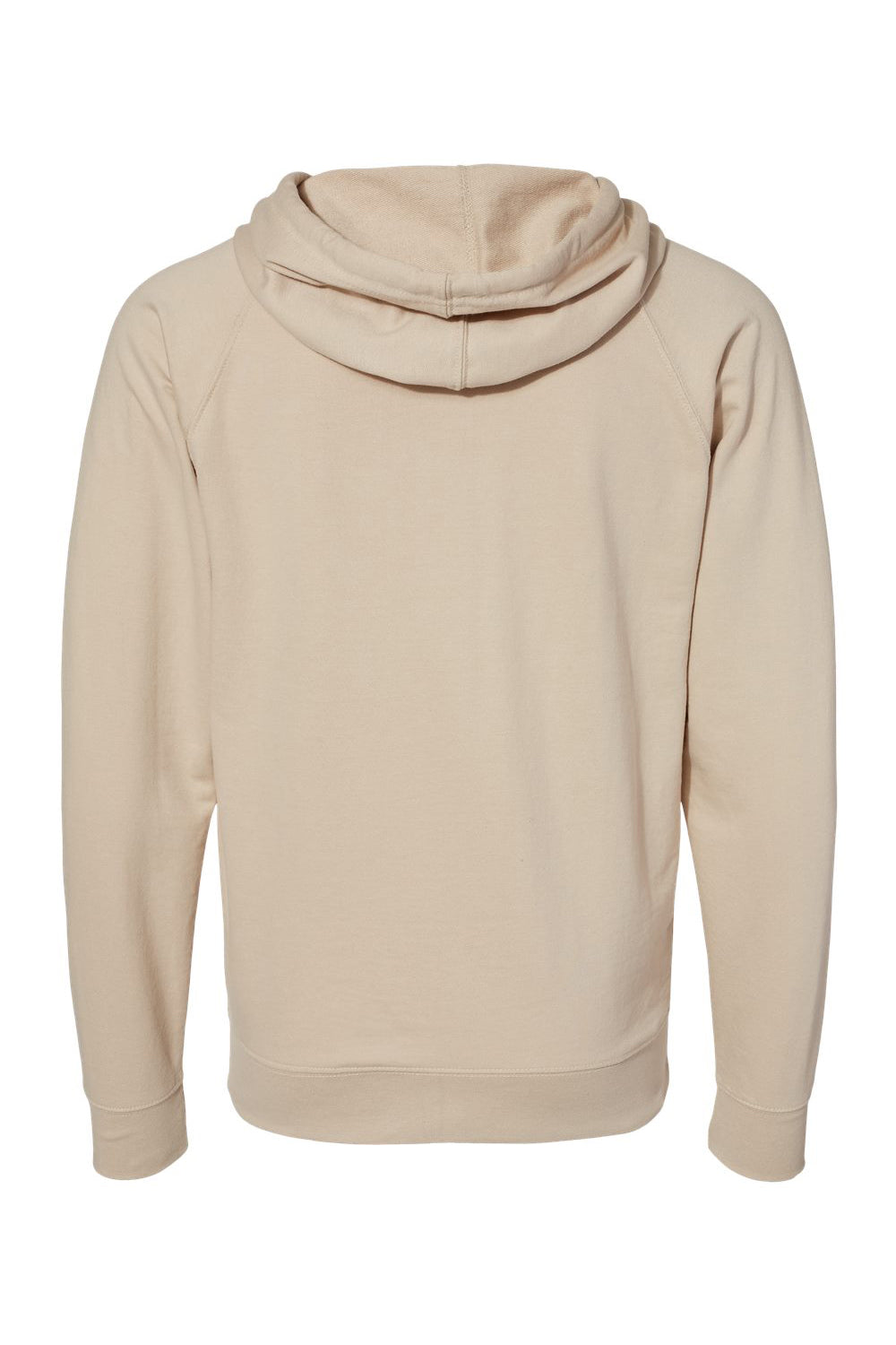 Independent Trading Company SS1000Z Mens Icon Loopback Terry Full Zip Hooded Sweatshirt Hoodie w/ Pockets Sand Flat Back