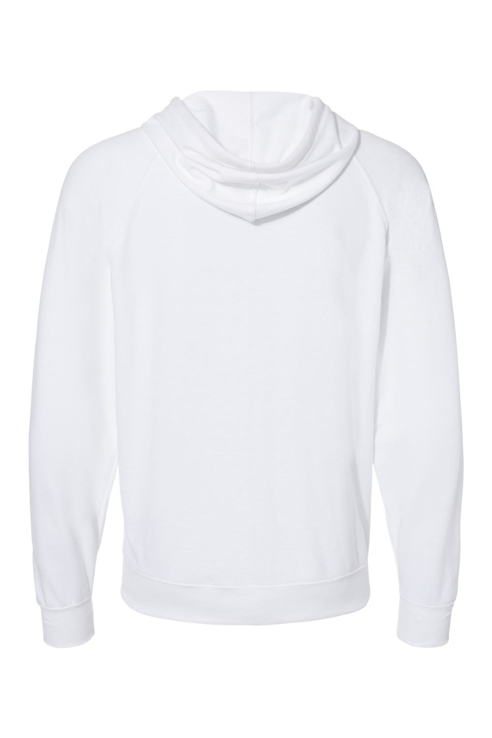 Independent Trading Co. SS1000Z Mens Icon Loopback Terry Full Zip Hooded Sweatshirt Hoodie White Flat Back