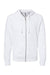 Independent Trading Co. SS1000Z Mens Icon Loopback Terry Full Zip Hooded Sweatshirt Hoodie White Flat Front