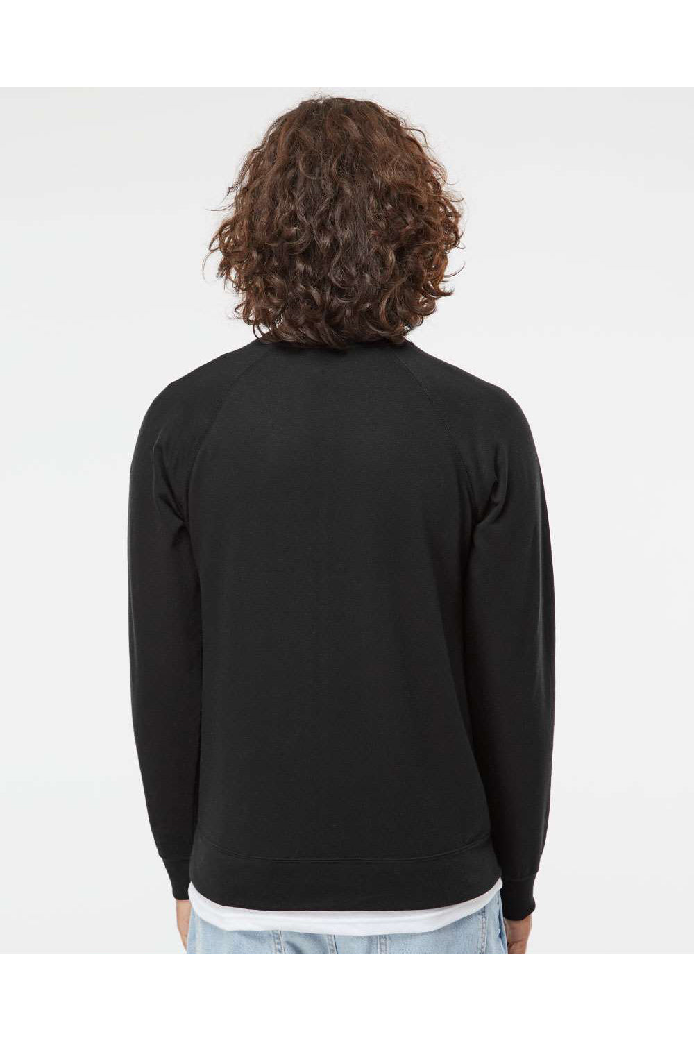 Independent Trading Co. SS1000C Mens Icon Loopback Terry Crewneck Sweatshirt Black Model Back