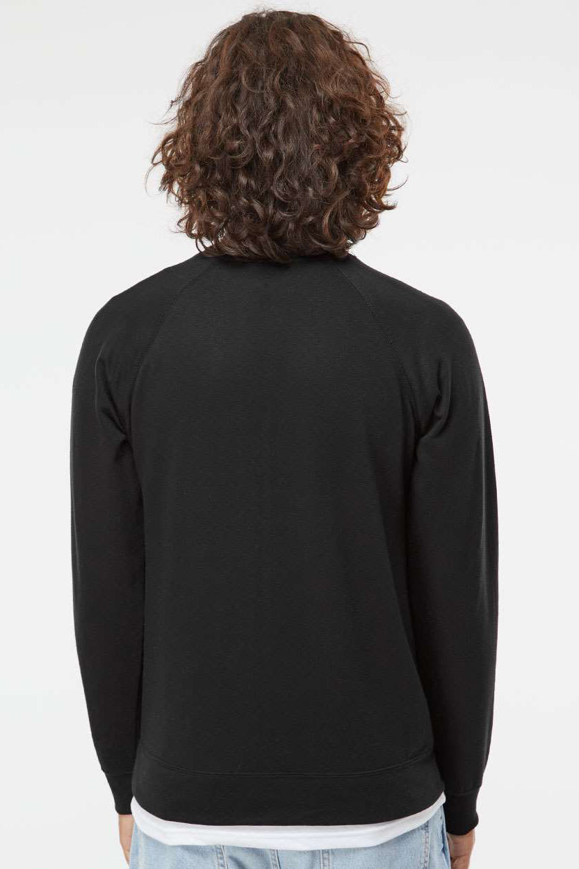 Independent Trading Company SS1000C Mens Icon Loopback Terry Crewneck Sweatshirt Black Model Back