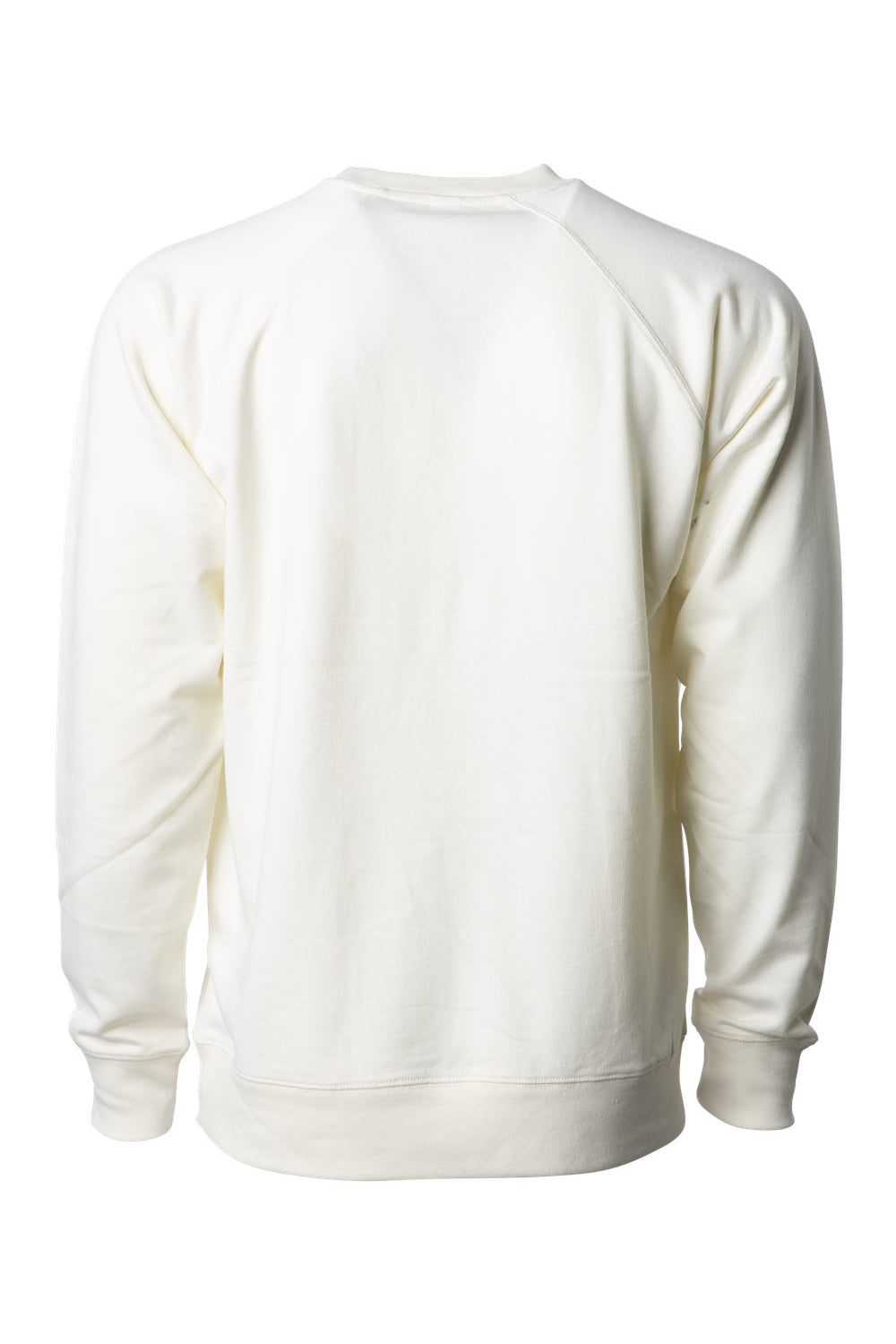 Independent Trading Company SS1000C Mens Icon Loopback Terry Crewneck Sweatshirt Bone White Flat Back