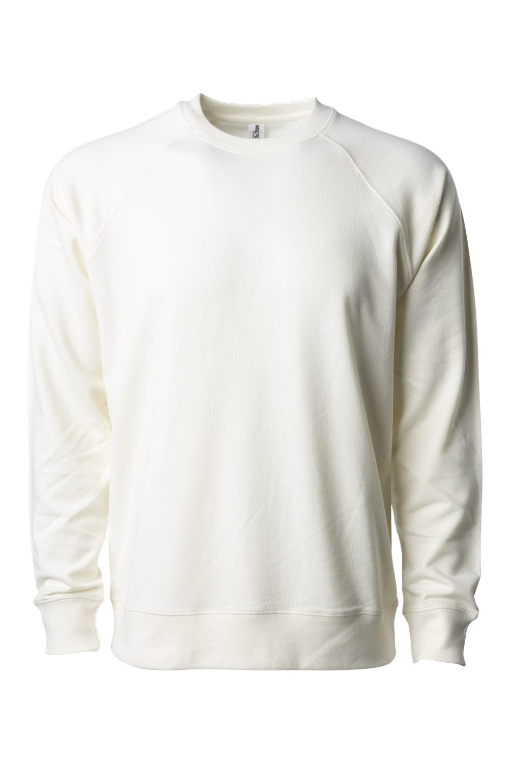Independent Trading Company SS1000C Mens Icon Loopback Terry Crewneck Sweatshirt Bone White Flat Front