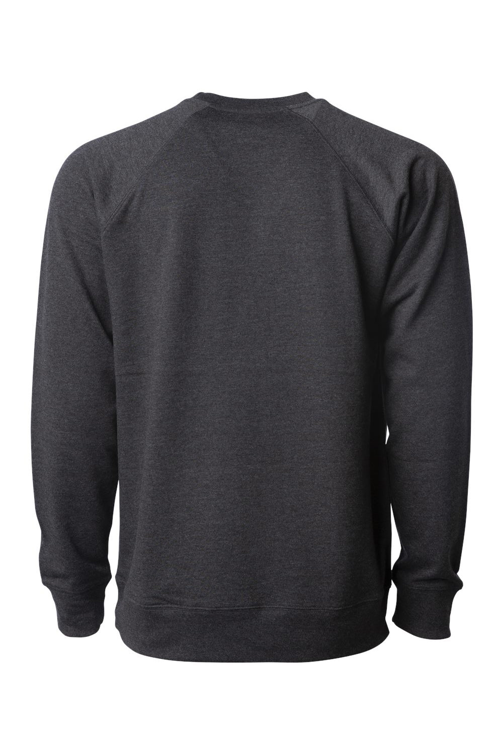 Independent Trading Company SS1000C Mens Icon Loopback Terry Crewneck Sweatshirt Heather Charcoal Grey Flat Back