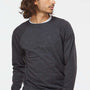 Independent Trading Company Mens Icon Loopback Terry Crewneck Sweatshirt - Heather Charcoal Grey