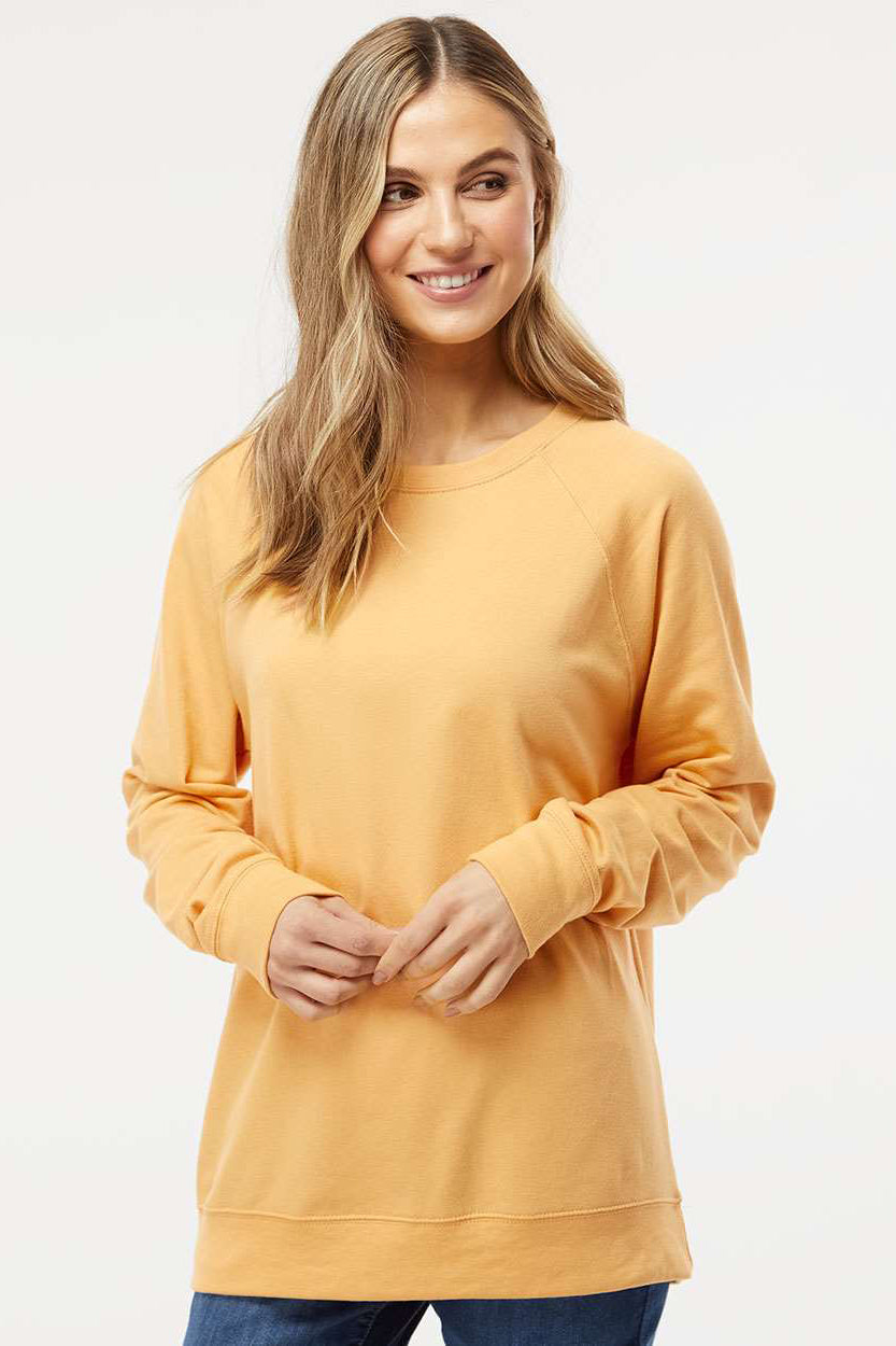 Independent Trading Company SS1000C Mens Icon Loopback Terry Crewneck Sweatshirt Harvest Gold Model Front