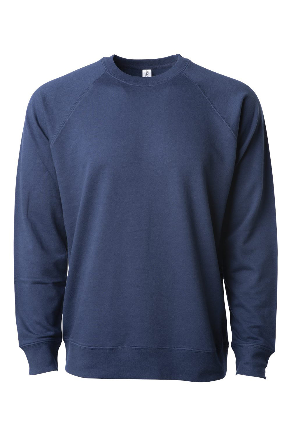 Independent Trading Company SS1000C Mens Icon Loopback Terry Crewneck Sweatshirt Indigo Blue Flat Front