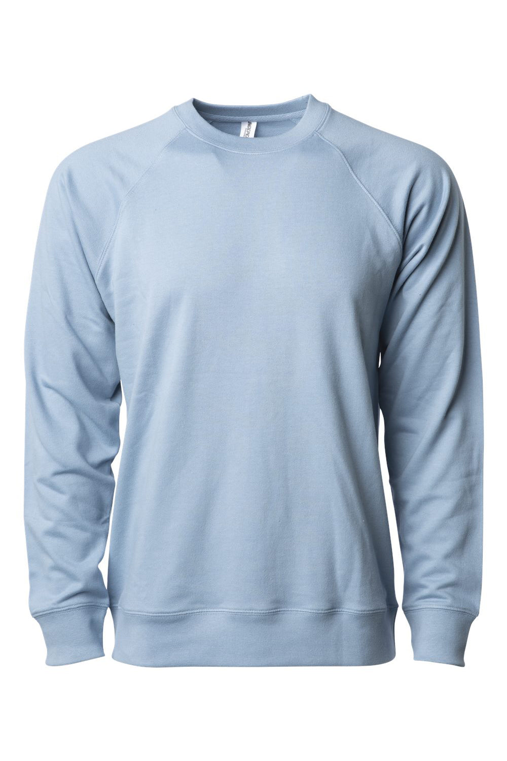 Independent Trading Company SS1000C Mens Icon Loopback Terry Crewneck Sweatshirt Misty Blue Flat Front