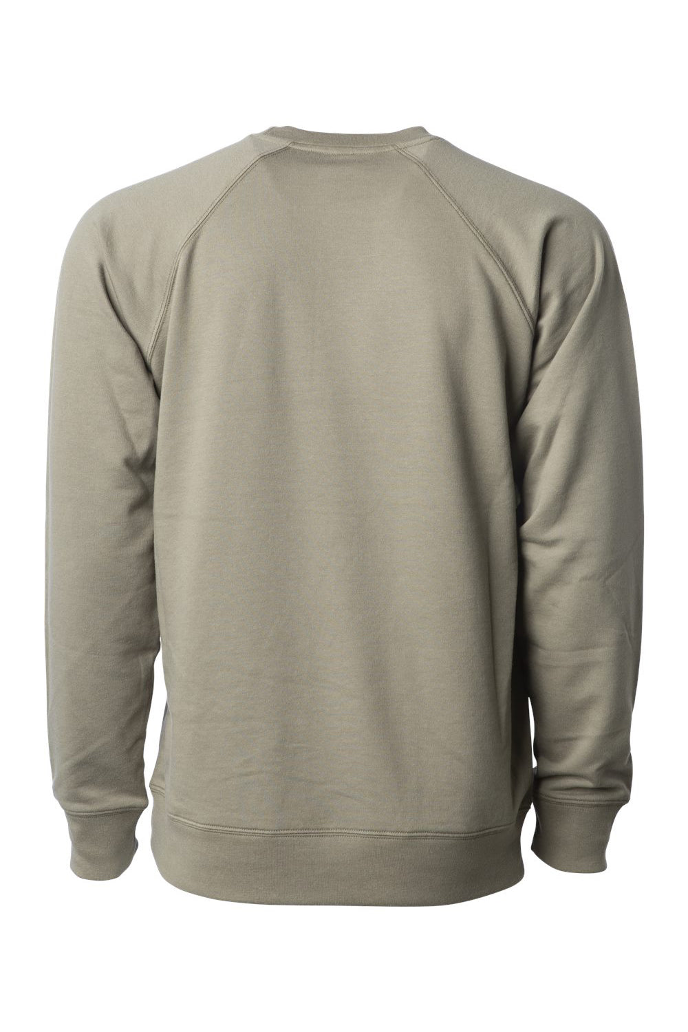 Independent Trading Company SS1000C Mens Icon Loopback Terry Crewneck Sweatshirt Olive Green Flat Back