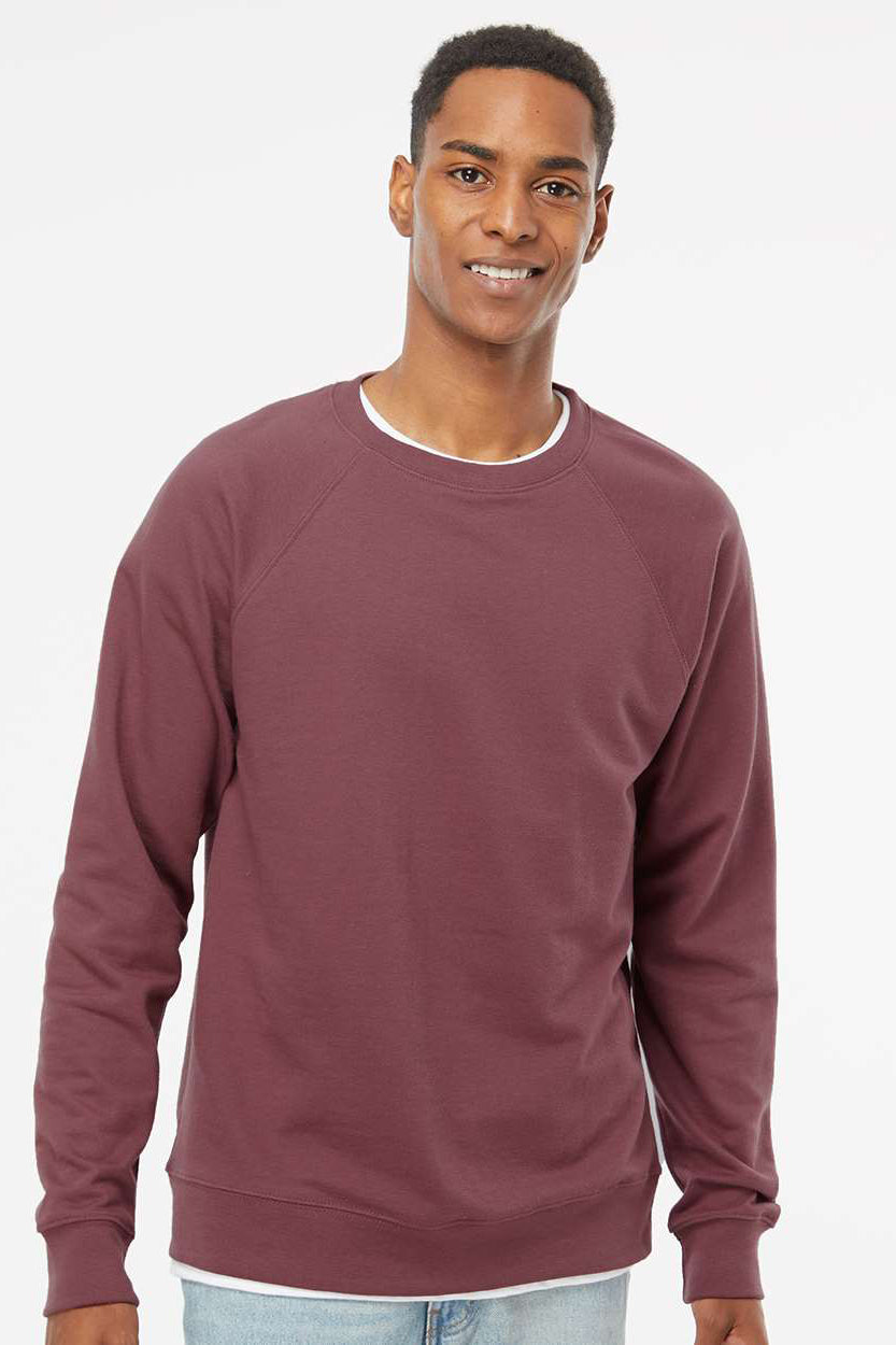 Independent Trading Company SS1000C Mens Icon Loopback Terry Crewneck Sweatshirt Port Model Front