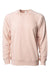 Independent Trading Company SS1000C Mens Icon Loopback Terry Crewneck Sweatshirt Rose Pink Flat Front