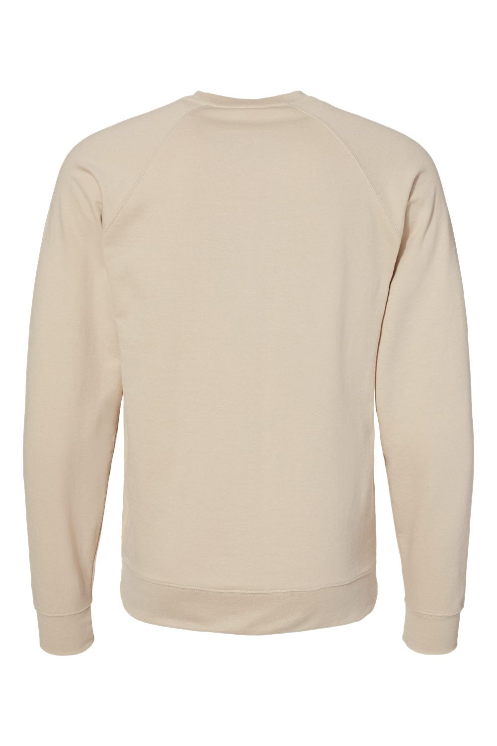 Independent Trading Company SS1000C Mens Icon Loopback Terry Crewneck Sweatshirt Sand Flat Back