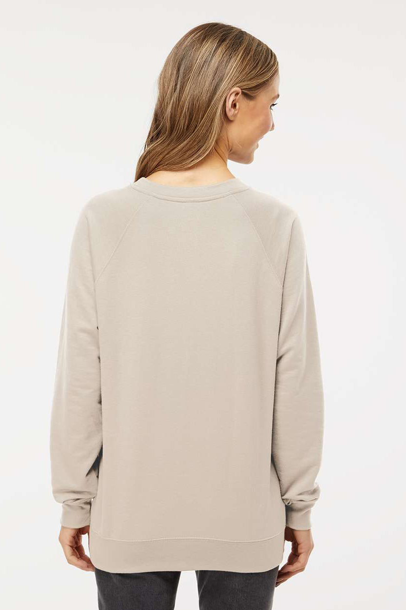 Independent Trading Company SS1000C Mens Icon Loopback Terry Crewneck Sweatshirt Sand Model Back