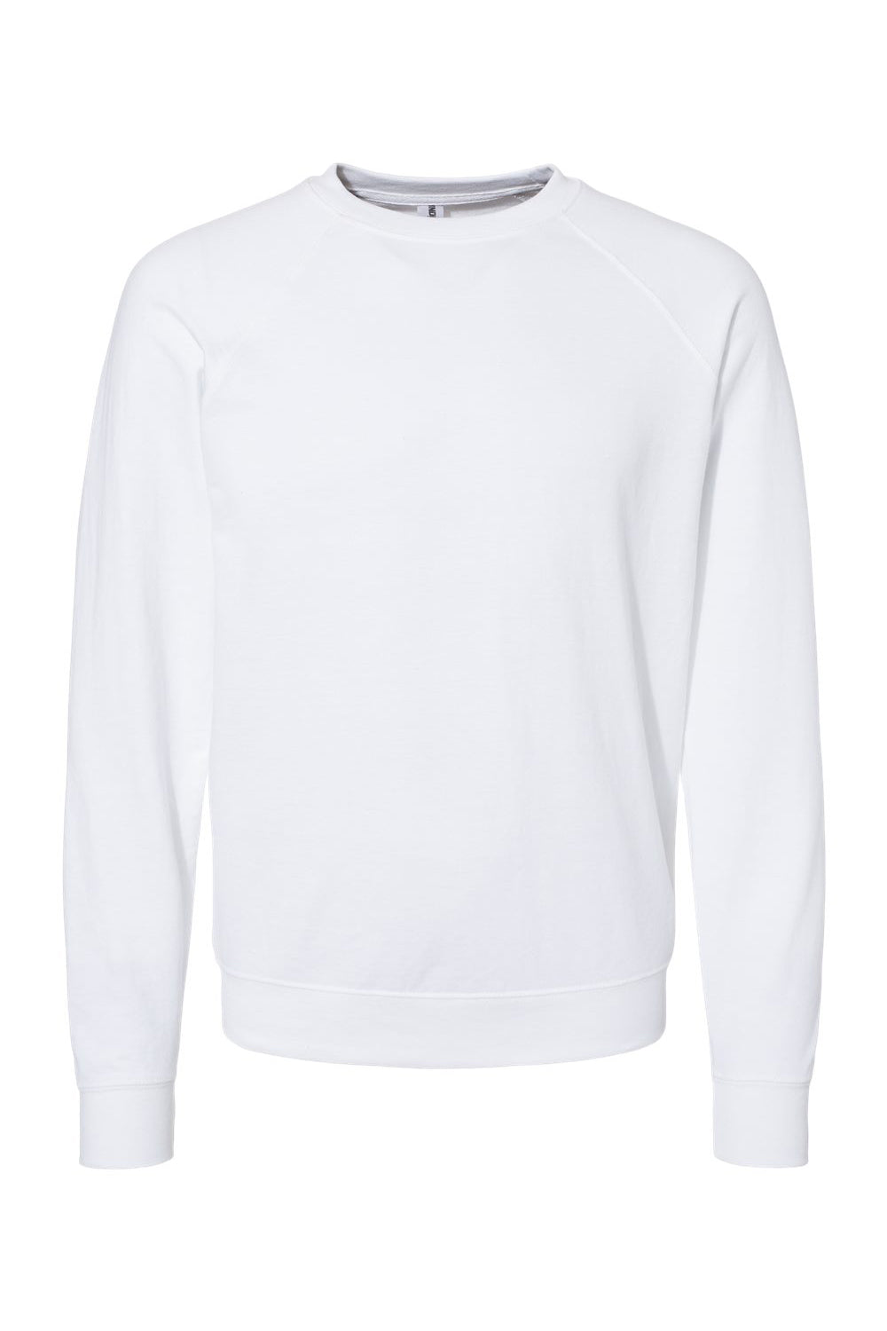 Independent Trading Co. SS1000C Mens Icon Loopback Terry Crewneck Sweatshirt White Flat Front