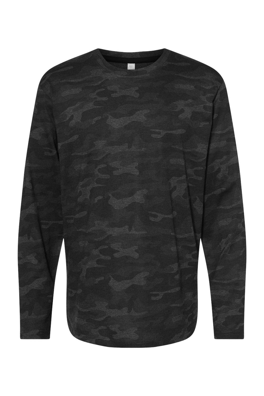 LAT 6918 Mens Fine Jersey Long Sleeve Crewneck T-Shirt Storm Camo Flat Front