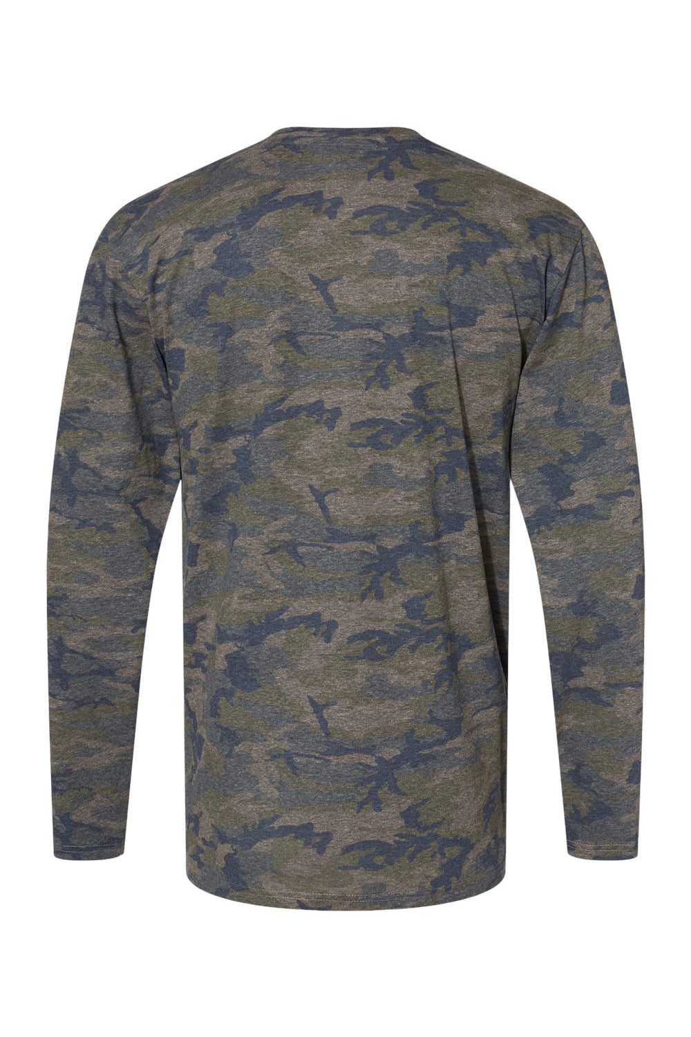LAT 6918 Mens Fine Jersey Long Sleeve Crewneck T-Shirt Vintage Camo Flat Back