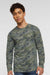 LAT 6918 Mens Fine Jersey Long Sleeve Crewneck T-Shirt Vintage Camo Model Front