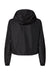 Independent Trading Co. EXP64CRP Womens 1/4 Zip Crop Hooded Windbreaker Jacket Black Flat Back