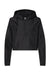 Independent Trading Co. EXP64CRP Womens 1/4 Zip Crop Hooded Windbreaker Jacket Black Flat Front