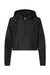 Independent Trading Company EXP64CRP Womens Water Resistant 1/4 Zip Crop Hooded Windbreaker Jacket Black Flat Front