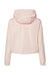 Independent Trading Company EXP64CRP Womens Water Resistant 1/4 Zip Crop Hooded Windbreaker Jacket Blush Pink Flat Back