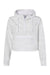 Independent Trading Company EXP64CRP Womens Water Resistant 1/4 Zip Crop Hooded Windbreaker Jacket White Camo Flat Front
