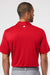 Adidas A480 Mens Floating 3 Stripes UPF 50+ Short Sleeve Polo Shirt Team Power Red Model Back