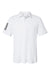 Adidas A480 Mens Floating 3 Stripes UPF 50+ Short Sleeve Polo Shirt White/Black Flat Front