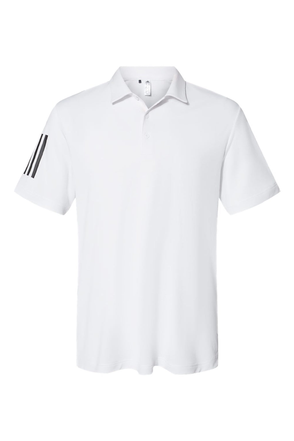 Adidas A480 Mens Floating 3 Stripes UPF 50+ Short Sleeve Polo Shirt White Flat Front