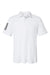Adidas A480 Mens Floating 3 Stripes UPF 50+ Short Sleeve Polo Shirt White Flat Front