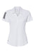 Adidas A481 Womens Floating 3 Stripes Polo Shirt White/Black Flat Front