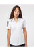 Adidas A481 Womens Floating 3 Stripes Polo Shirt White/Black Model Front