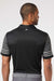 Adidas A490 Mens Striped Short Sleeve Polo Shirt Black/Grey Model Back