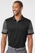 Adidas A490 Mens Striped UPF 50+ Short Sleeve Polo Shirt Black Model Front