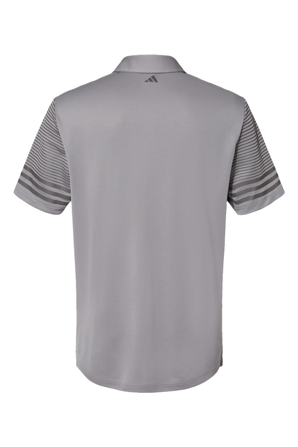 Adidas A490 Mens Striped Short Sleeve Polo Shirt Grey/Grey Flat Back