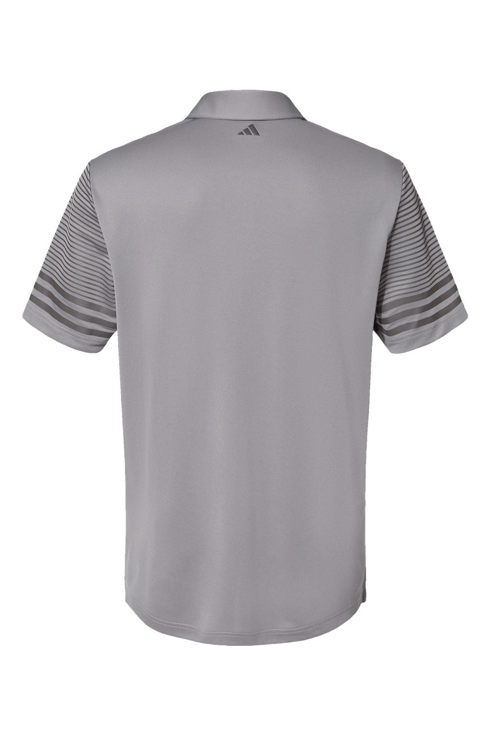 Adidas A490 Mens Striped UPF 50+ Short Sleeve Polo Shirt Grey/Grey Flat Back