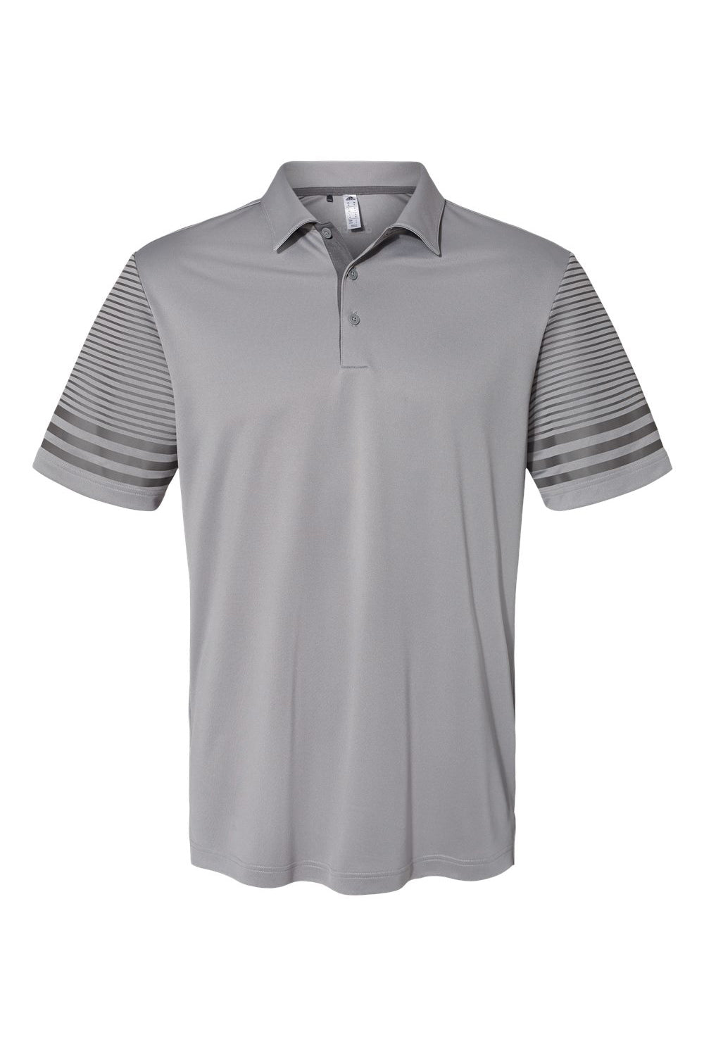 Adidas A490 Mens Striped Short Sleeve Polo Shirt Grey/Grey Flat Front