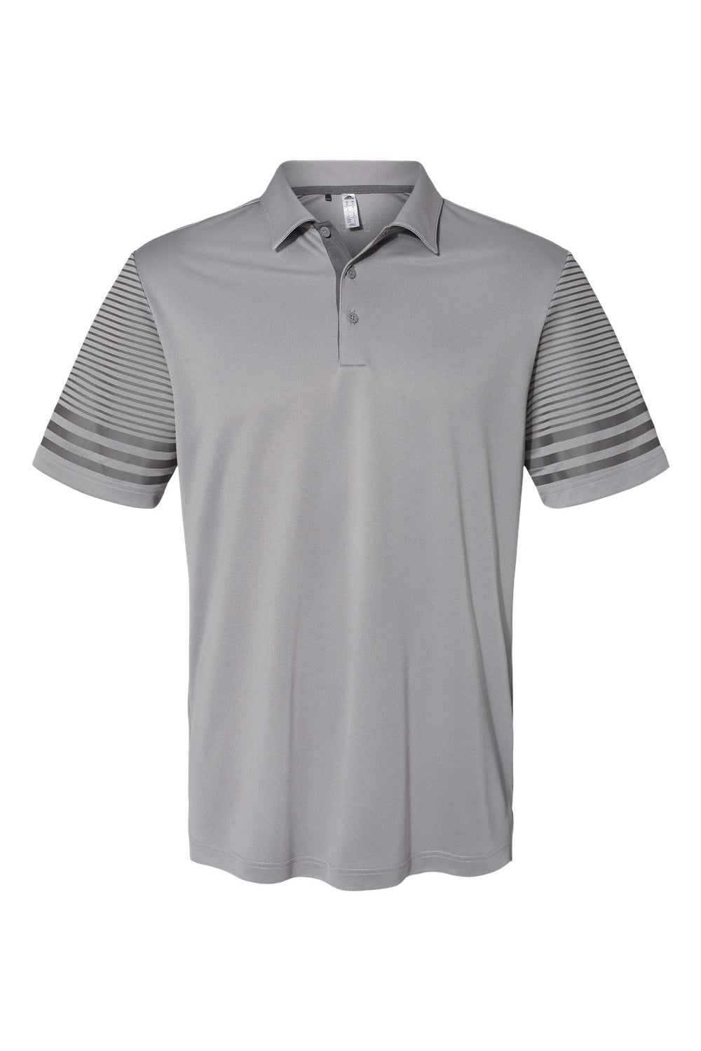 Adidas A490 Mens Striped UPF 50+ Short Sleeve Polo Shirt Grey/Grey Flat Front