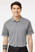 Adidas A490 Mens Striped UPF 50+ Short Sleeve Polo Shirt Grey/Grey Model Front