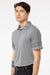 Adidas A490 Mens Striped Short Sleeve Polo Shirt Grey/Grey Model Side